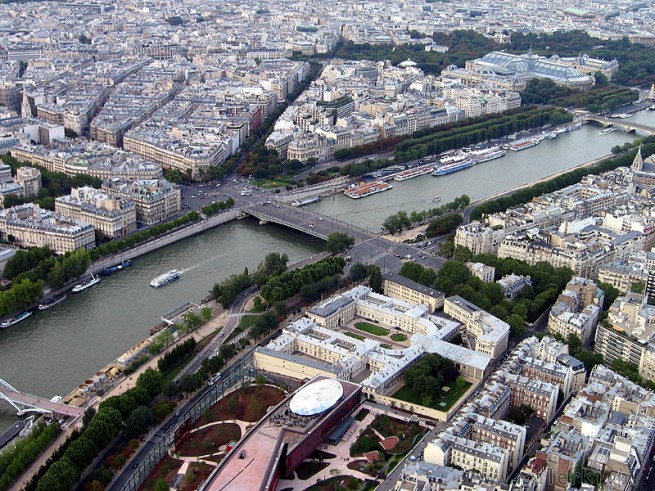 Paryż i  Sekwana z Wieży Eiffla